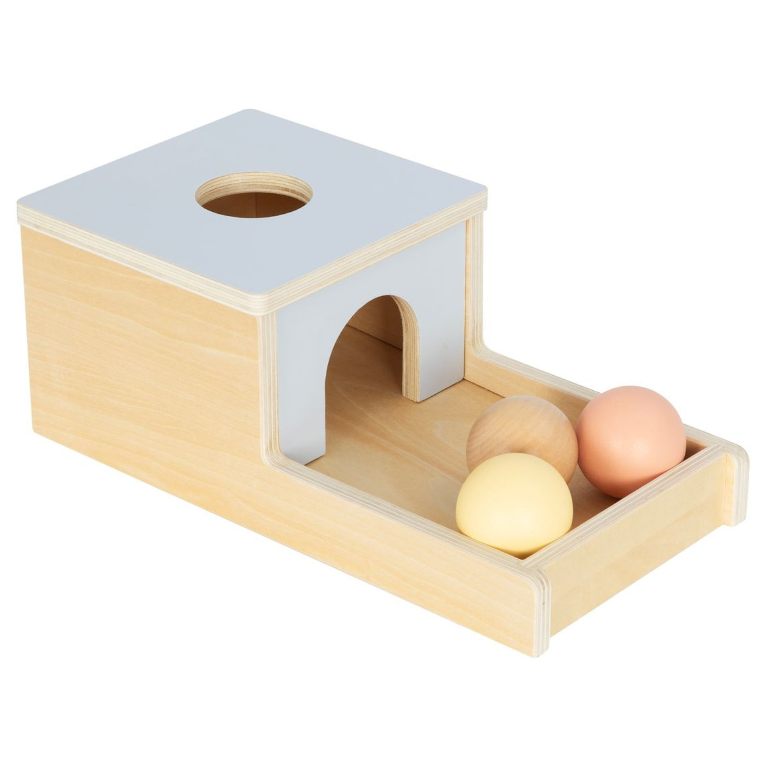 Ξύλινο κουτί με μπάλες Παστέλ Ηλικία: 6 μηνών+