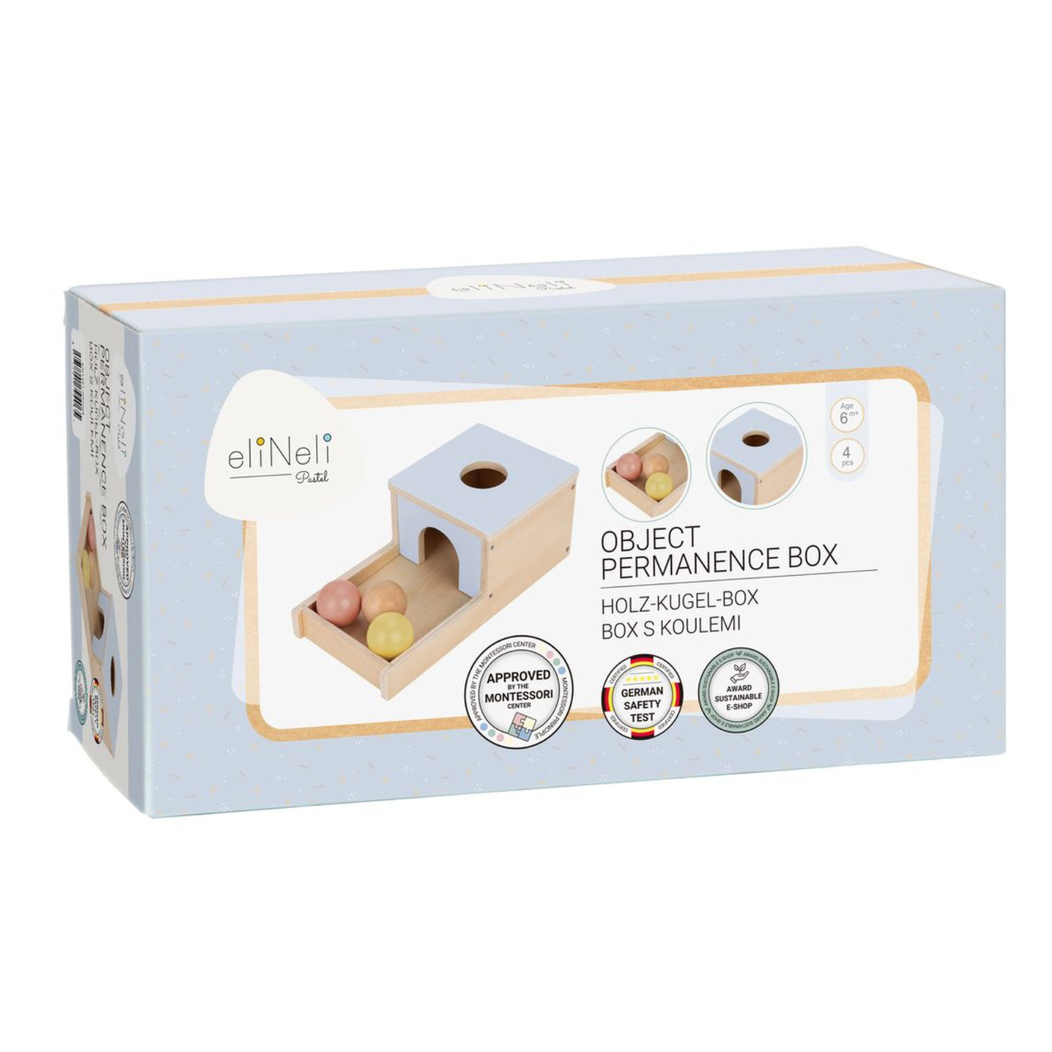 Ξύλινο κουτί με μπάλες Παστέλ Ηλικία: 6 μηνών+