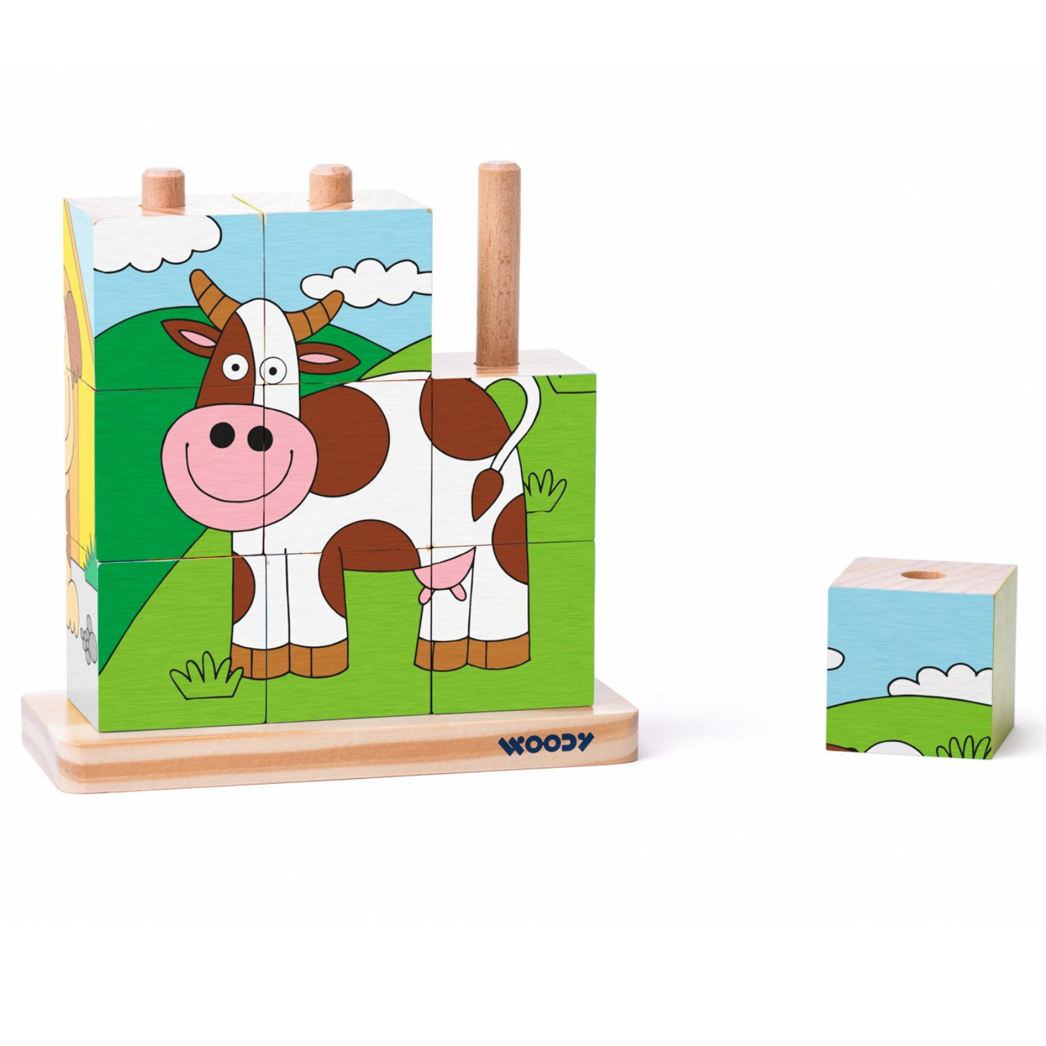 Ξύλινο παζλ για δέσιμο κορδονιών The Farm Age: 2+