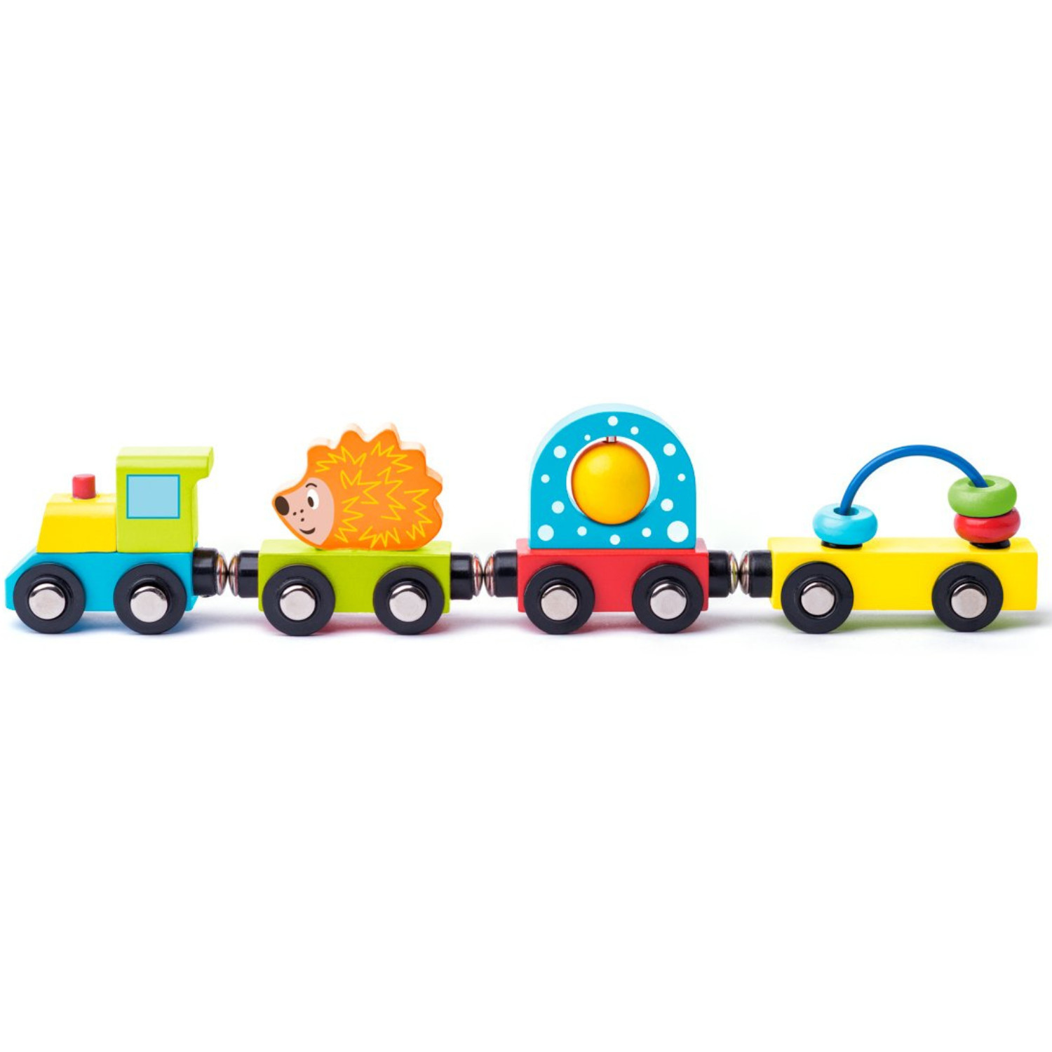 Ξύλινο παιδικό τρενάκι με σκαντζόχοιρο Ηλικία: 1+