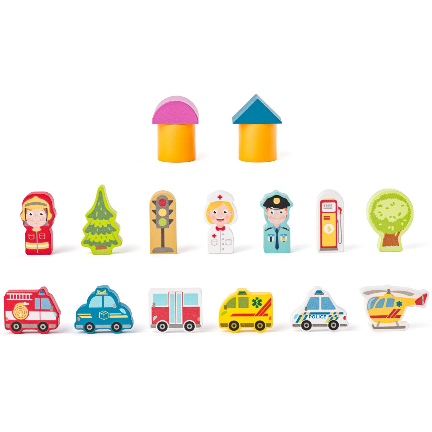 Σετ ξύλινων κατασκευών Big City, 115 τεμάχια Ηλικία: 2+ Αριθμός τεμαχίων: 115