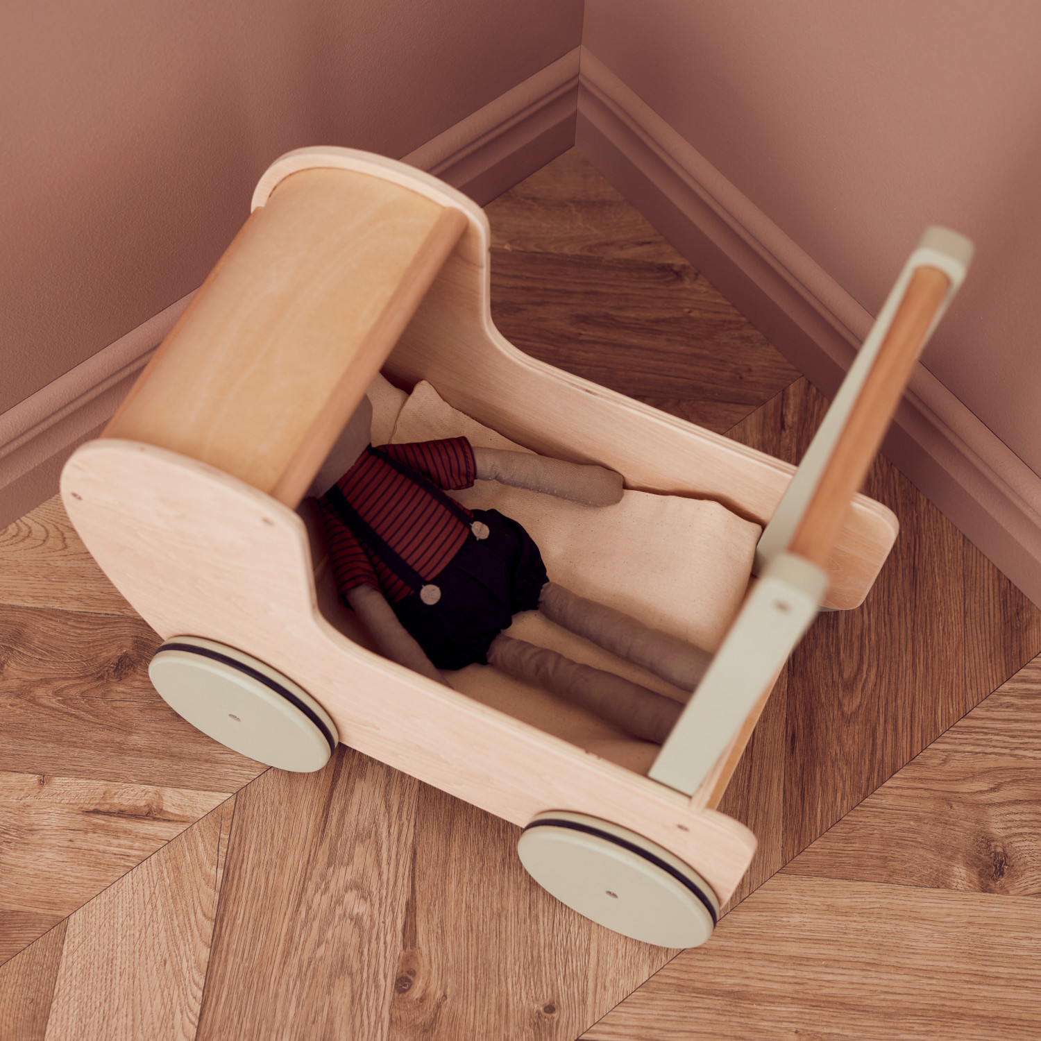 Ξύλινο καρότσι κούκλας Nature Swedish Design Ηλικία: 1+