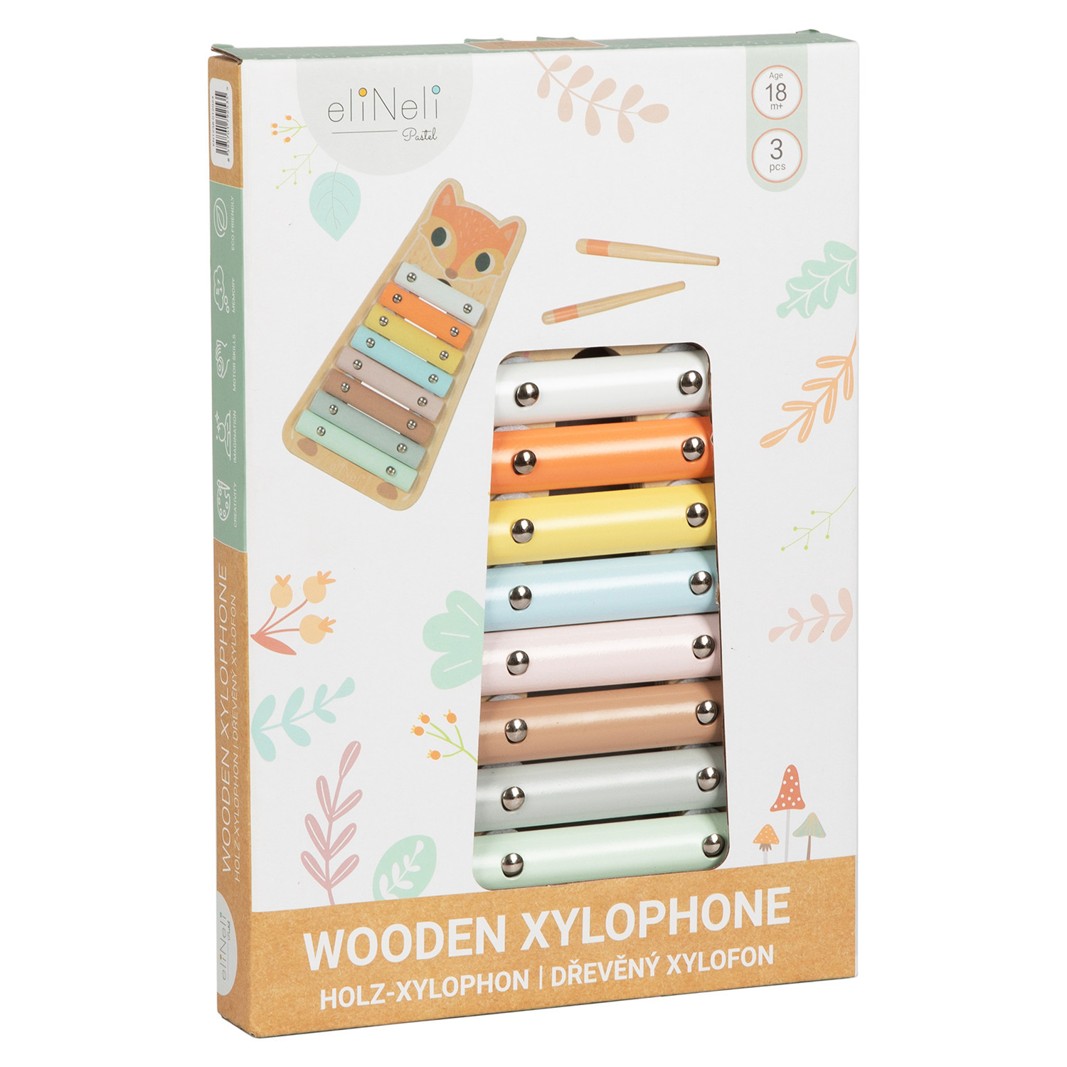 Ξύλινο ξυλόφωνο για παιδιά - Fox Ηλικία: 1+