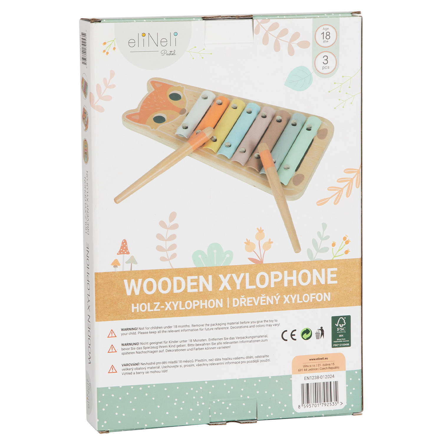 Ξύλινο ξυλόφωνο για παιδιά - Fox Ηλικία: 1+