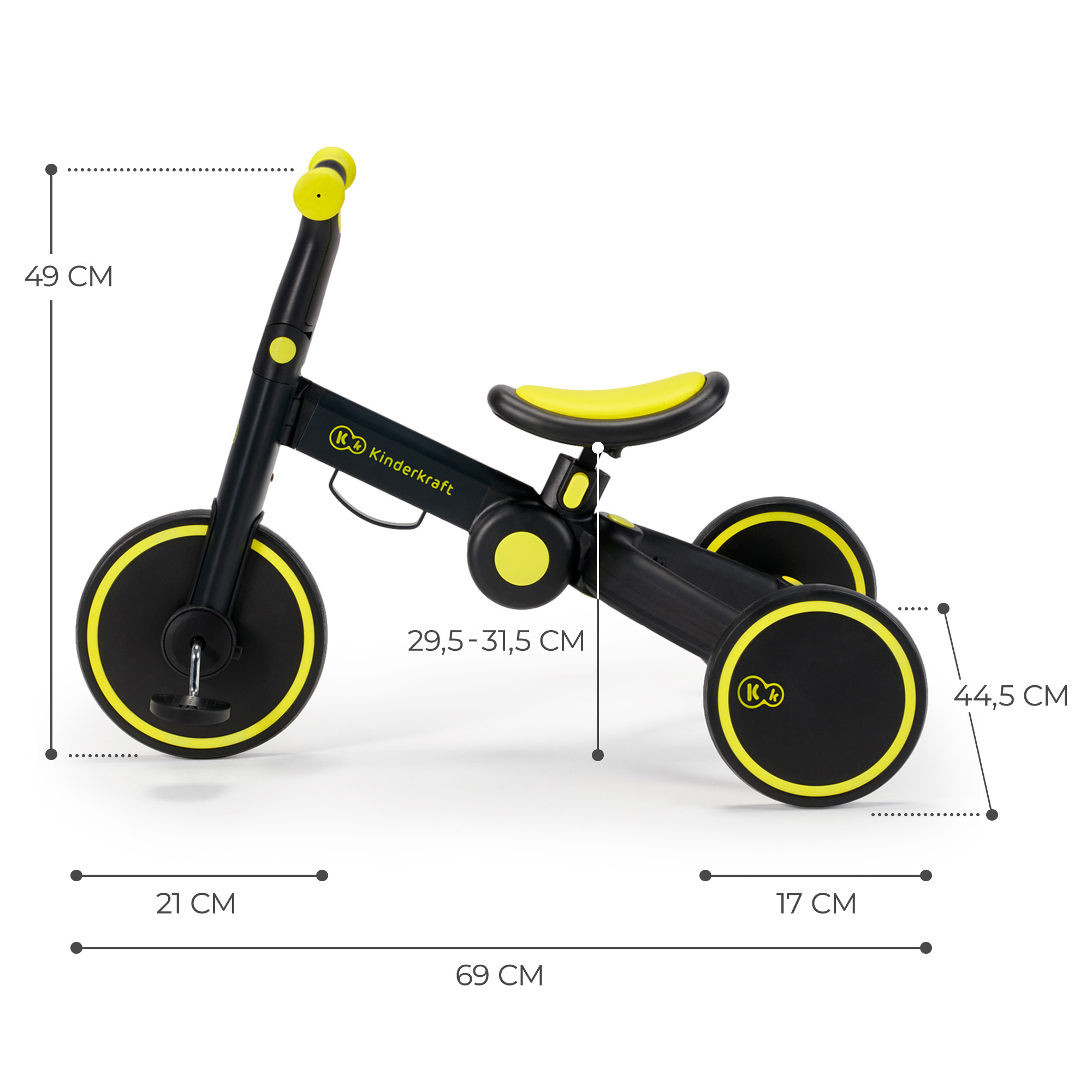 Τρίκυκλο Kinderkraft 3 σε 1 4TRIKE μαύρο