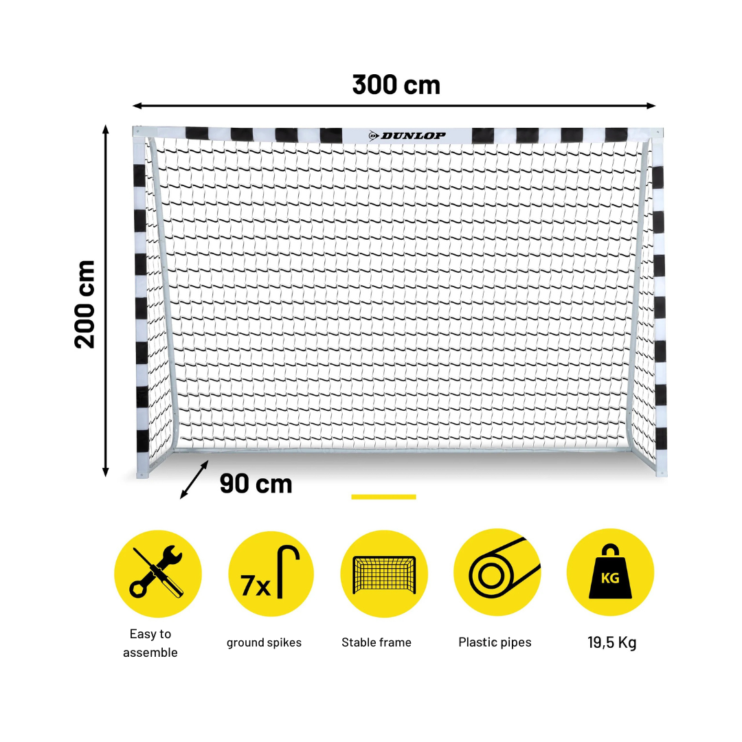 Τερματικό ποδοσφαιρικό τέρμα Dunlop 300x200x90 εκ.