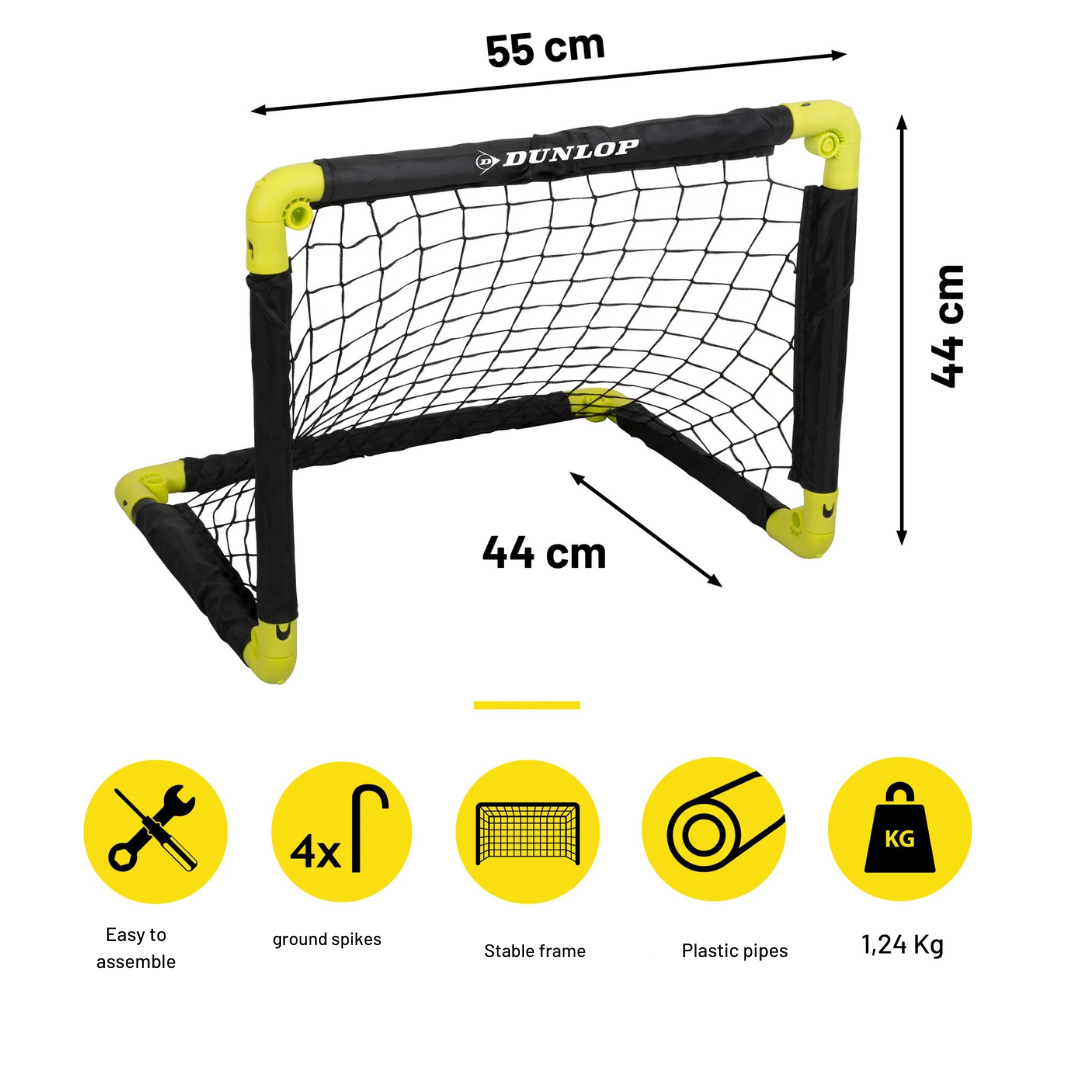Dunlop 2 τεμάχια πτυσσόμενα τέρματα ποδοσφαίρου 55x44x44 εκ.