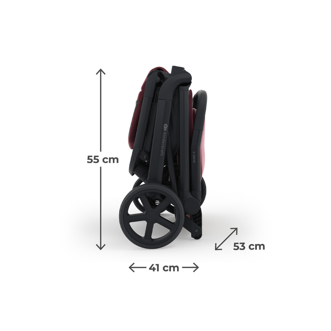Βρεφικό καρότσι Kinderkraft NUBI 3 DARK RUBY