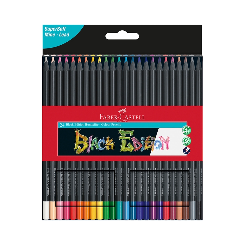 Faber-Castell Цветни моливи Black Edition, 24 цвята