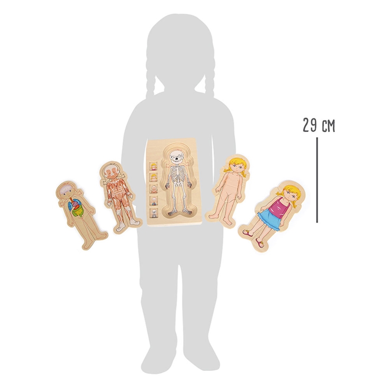 Small Foot Puzzle Σώμα κοριτσιού, σε στρώσεις, ξύλινο, 28 τεμαχίων