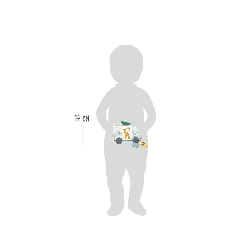 Small Foot Safari car, για ενσωμάτωση ζώων, ξύλινο, 23 x 13 x 14 cm