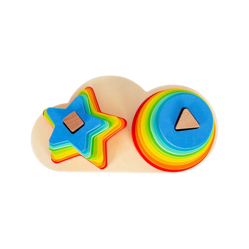 Small Foot Puzzle Rainbow, για κορδόνι, με διαφορετικά χρώματα και σχήματα