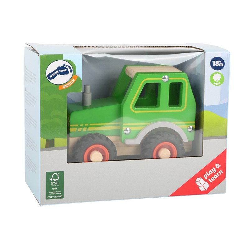Τρακτέρ Small Foot, ξύλινο, πράσινο, 13 x 7 x 10 cm
