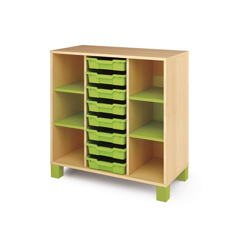 Nowa Szkola Συρταριέρα, με δίσκους και ράφια, πράσινη