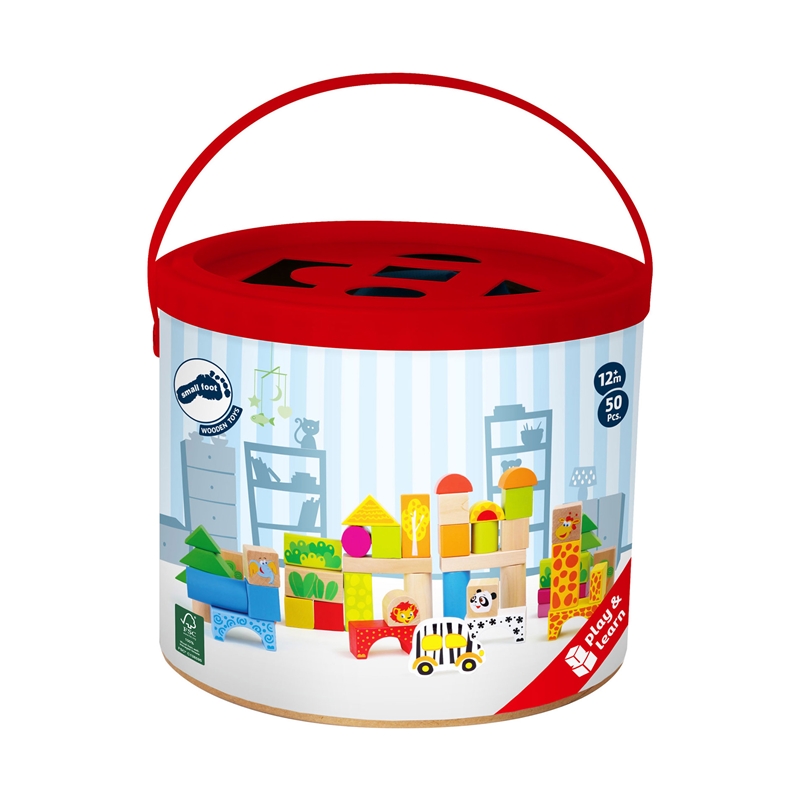 Small Foot Constructor Zoo, ξύλινο, 50 τεμάχια