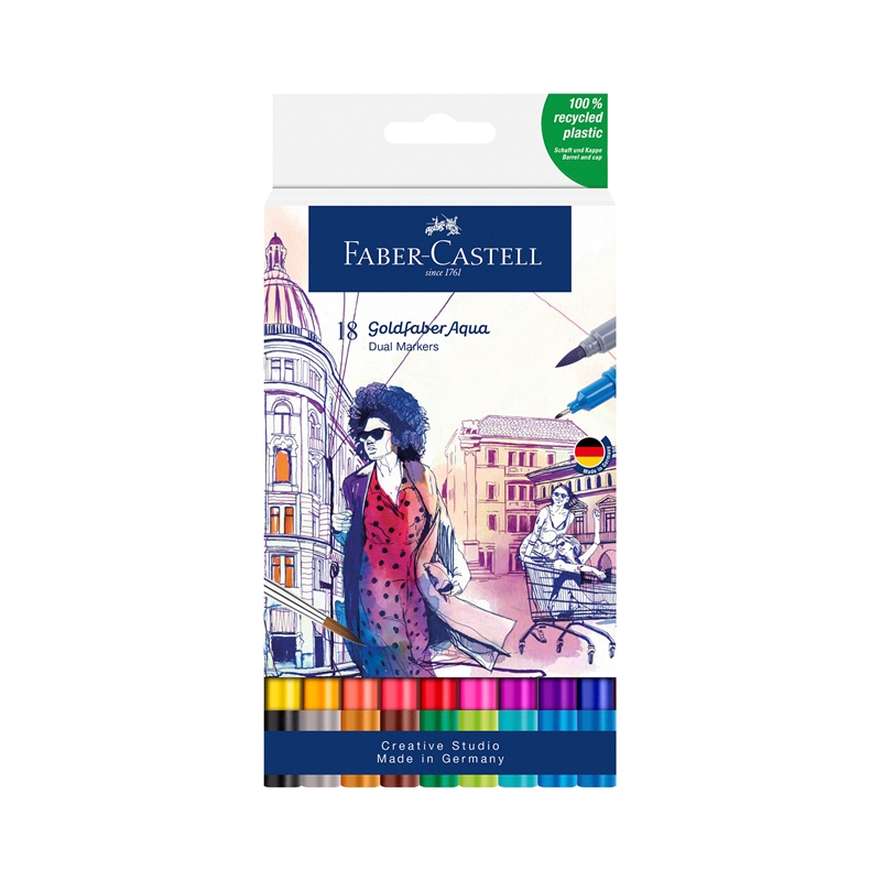 Faber-Castell Marker Goldfaber A.Dual, 18 χρώματα