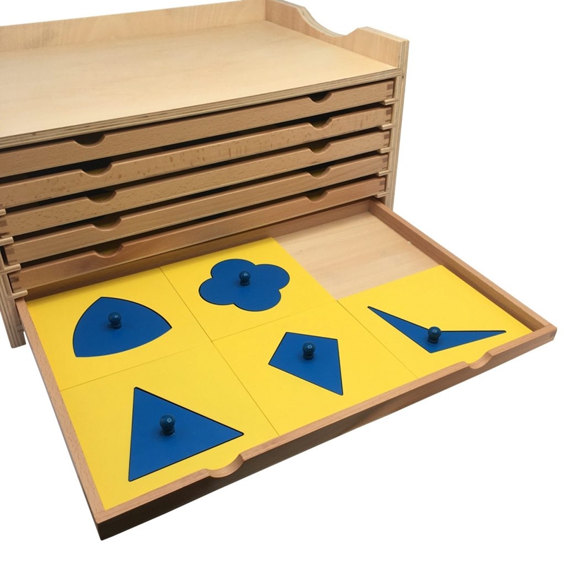 Ντουλάπι με γεωμετρικές φιγούρες Montessori, ξύλινο