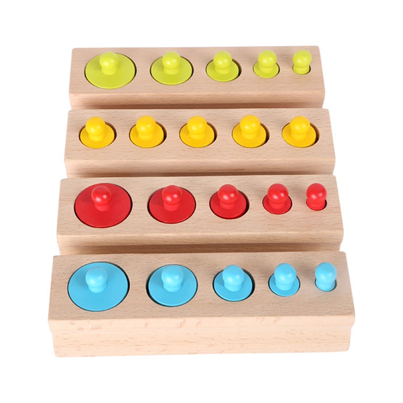 Μικροί Ποδοκύλινδροι, ξύλινοι, έγχρωμοι, 15 x 16 x 3,5 cm