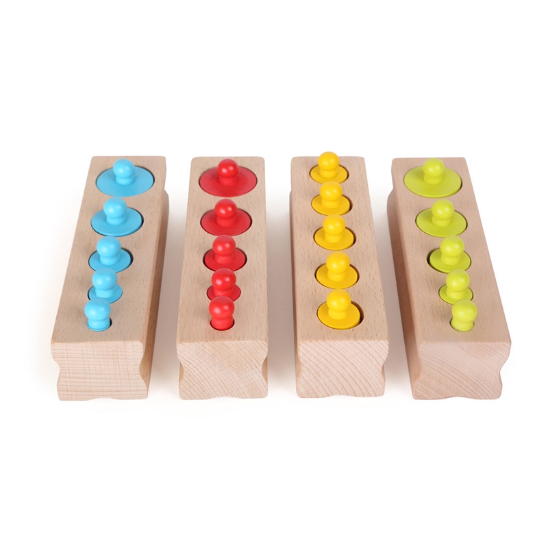 Μικροί Ποδοκύλινδροι, ξύλινοι, έγχρωμοι, 15 x 16 x 3,5 cm