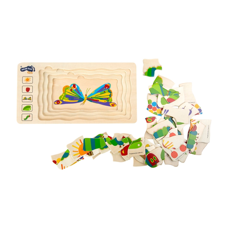 Small Foot Puzzle Hungry κάμπια, πολυεπίπεδη