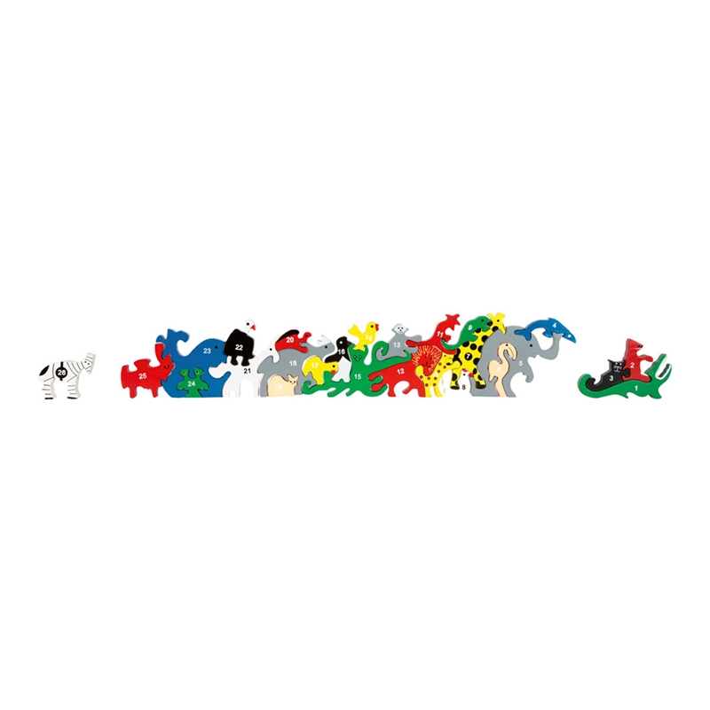 Small Foot Puzzle Animals, με γράμματα και αριθμούς, ξύλινα, 26 τεμαχίων