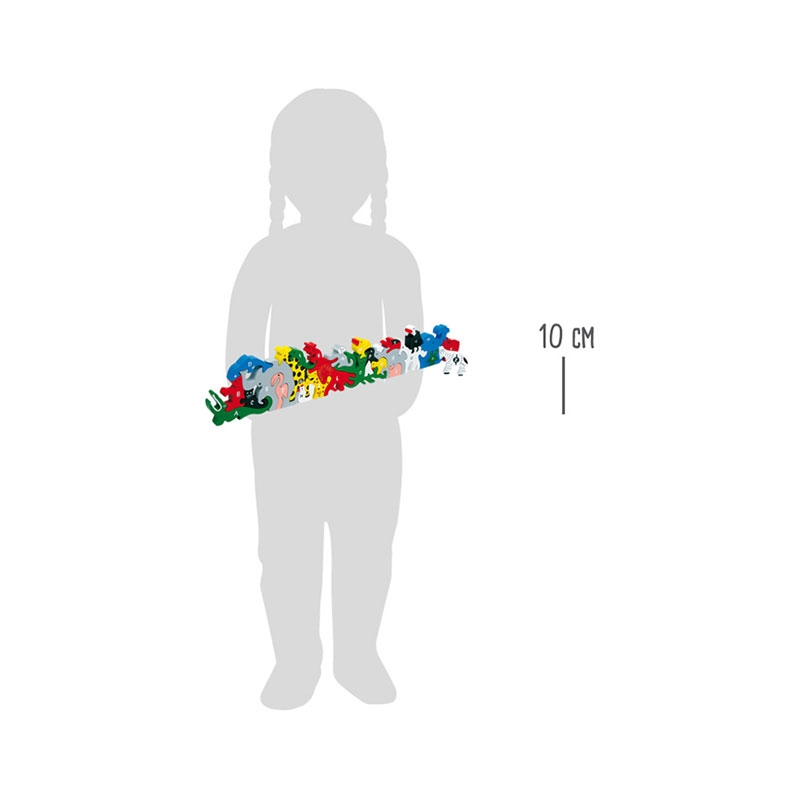 Small Foot Puzzle Animals, με γράμματα και αριθμούς, ξύλινα, 26 τεμαχίων