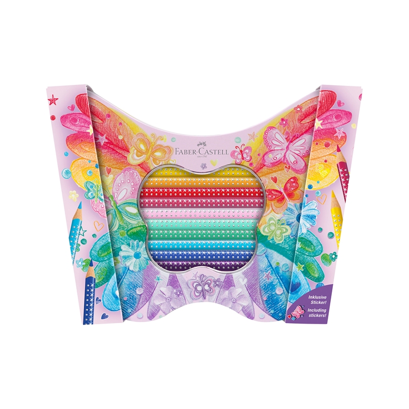 Faber-Castell Χρωματιστά μολύβια Sparkle, κουτί - πεταλούδα, 20 χρώματα
