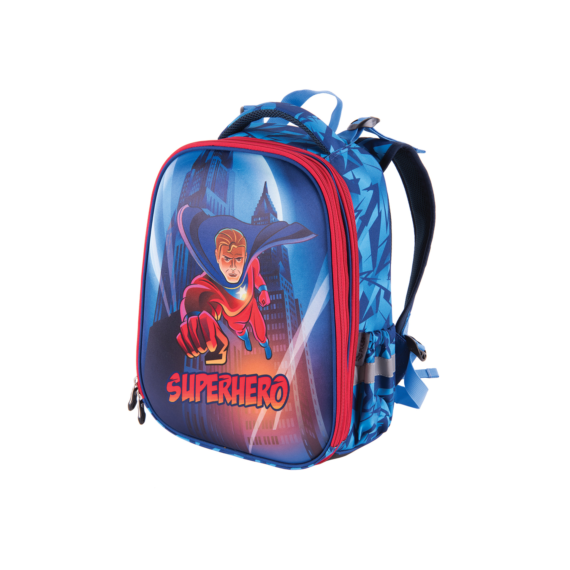 Pulse Backpack Anatomic Cube - Superhero, μπλε-κόκκινο