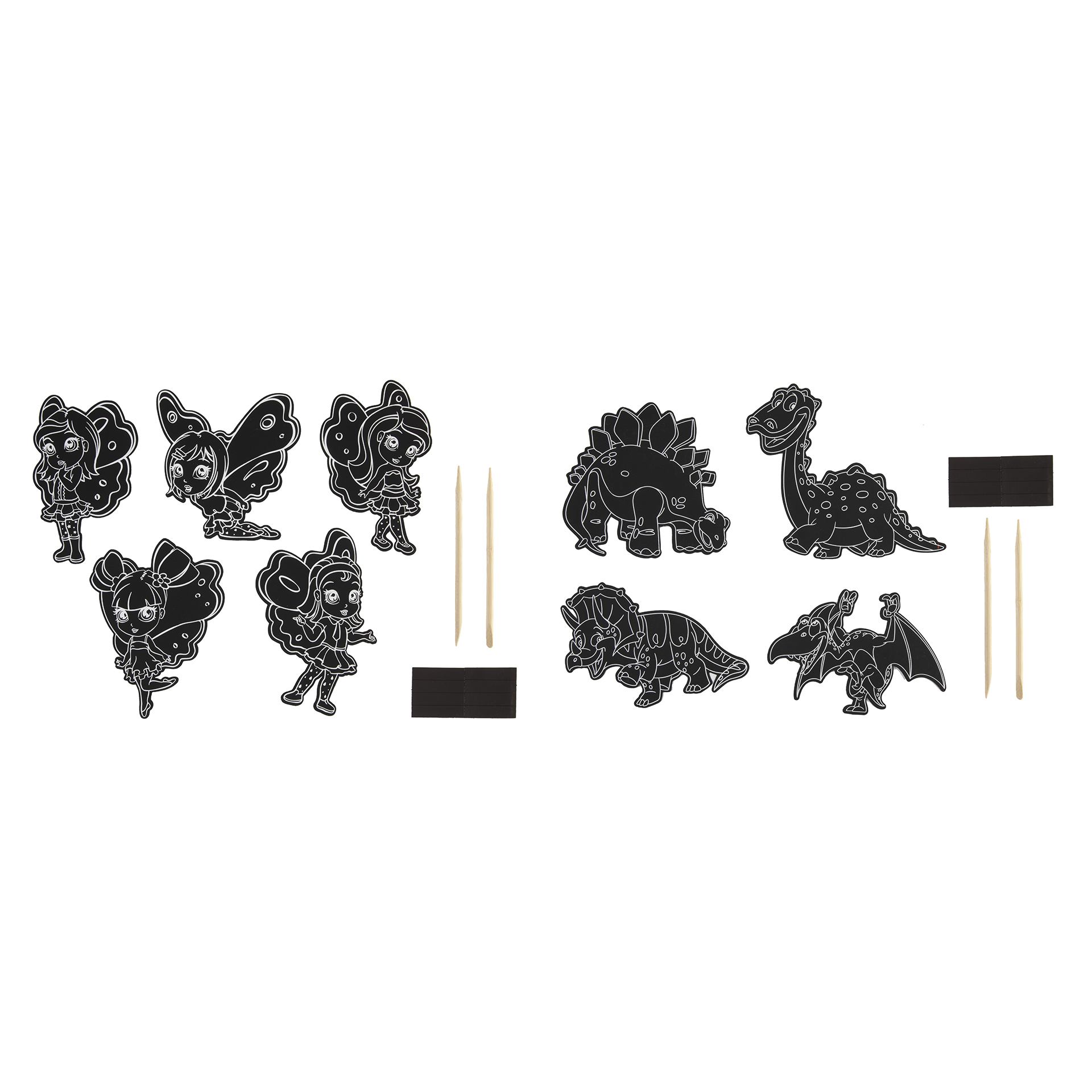 Grafix Магнити за издраскване, 10 броя, асорти, опаковка 48