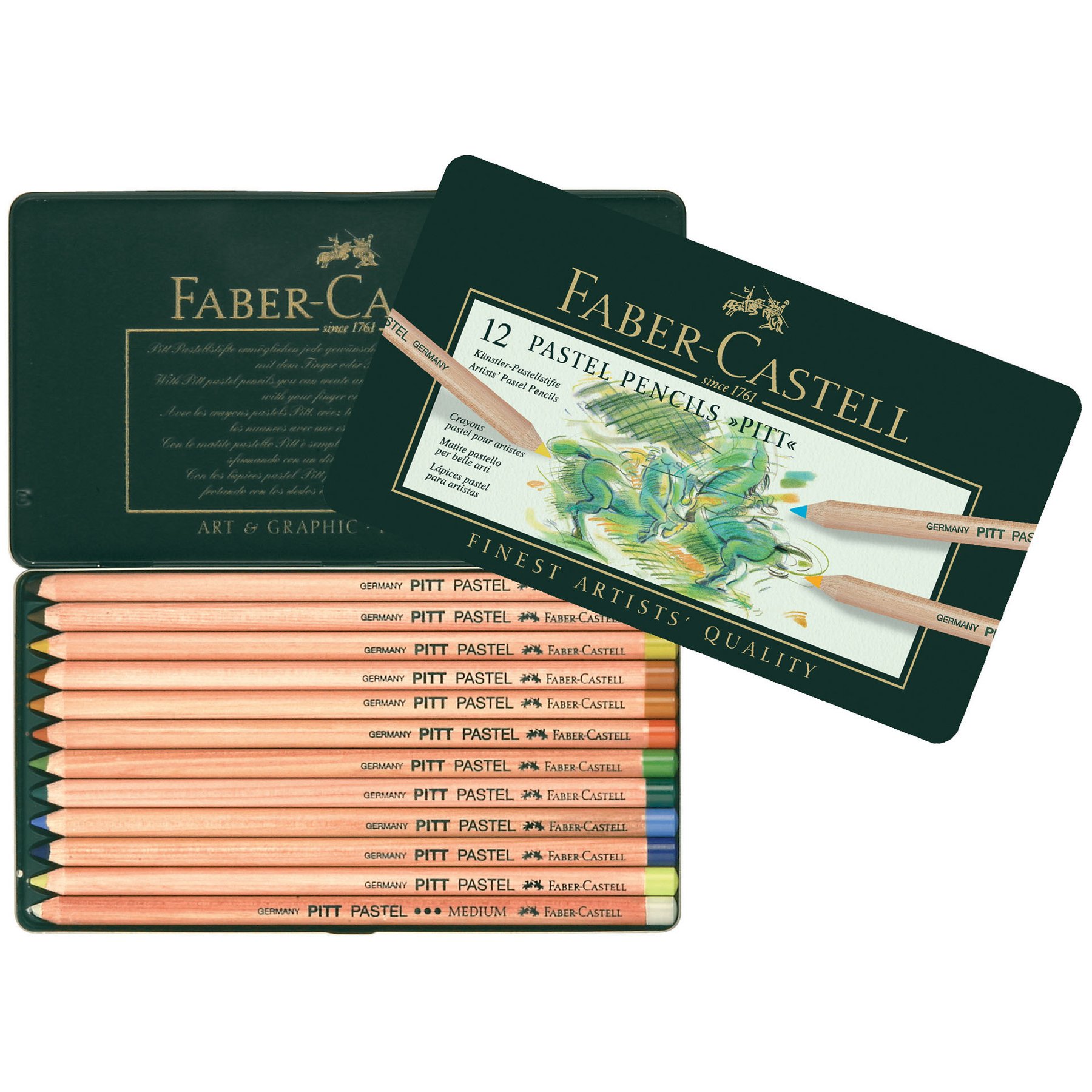 Faber-Castell Pitt Παστέλ χρωματιστά μολύβια, 12 χρωμάτων