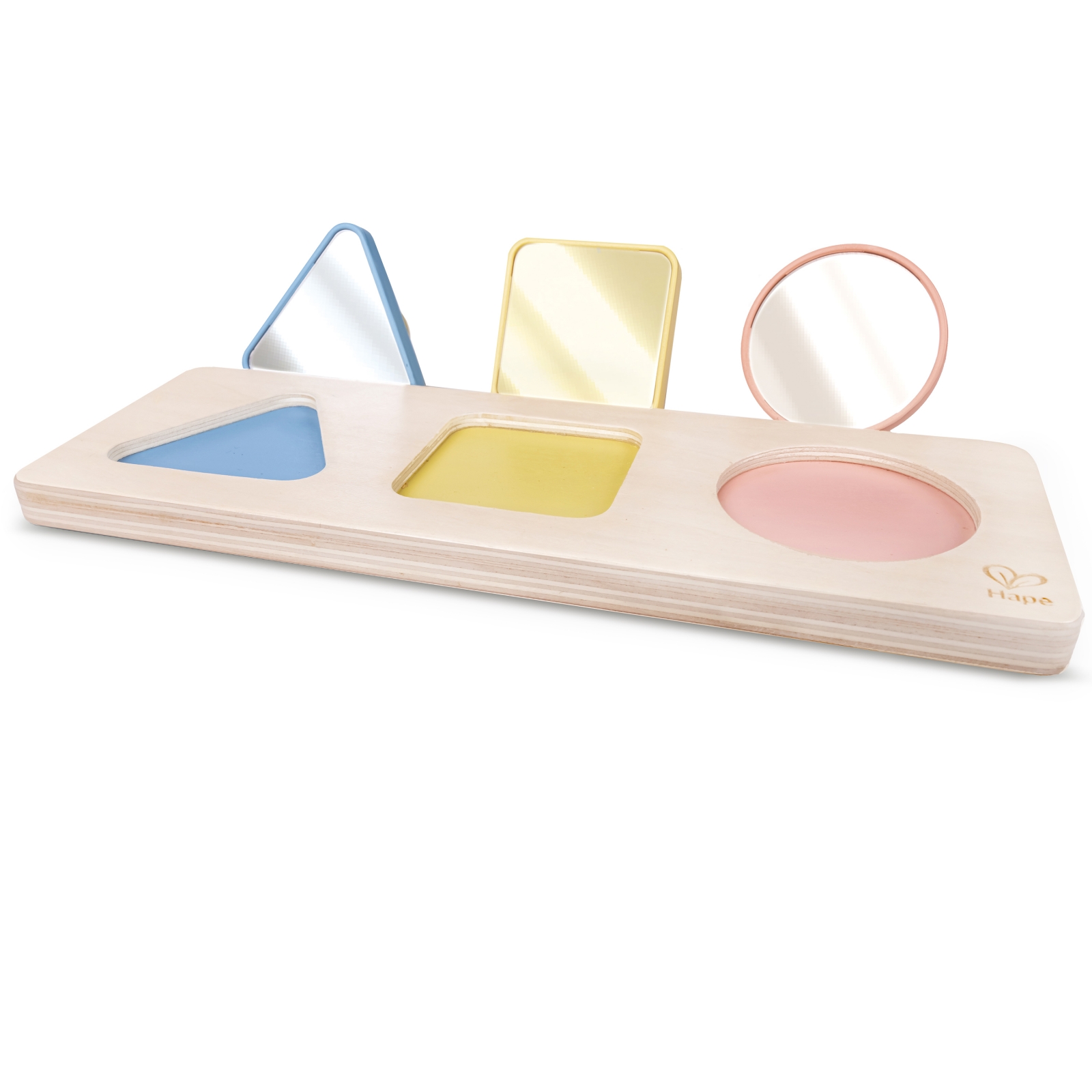 Montessori Educational Sensory Toy, Hape, Mirror Shapes, 24,6 x 6 x 8,8 cm