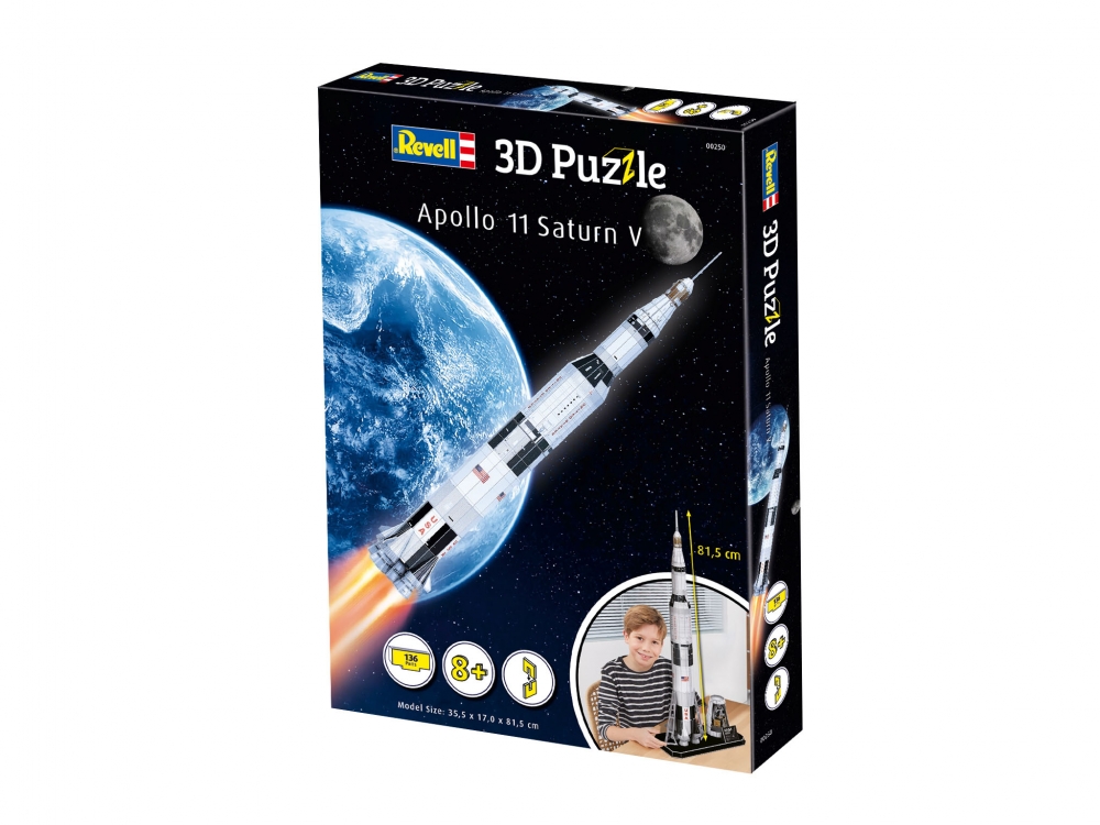 Пъзел Аполо 11 Сатурн V 3D, 136 части