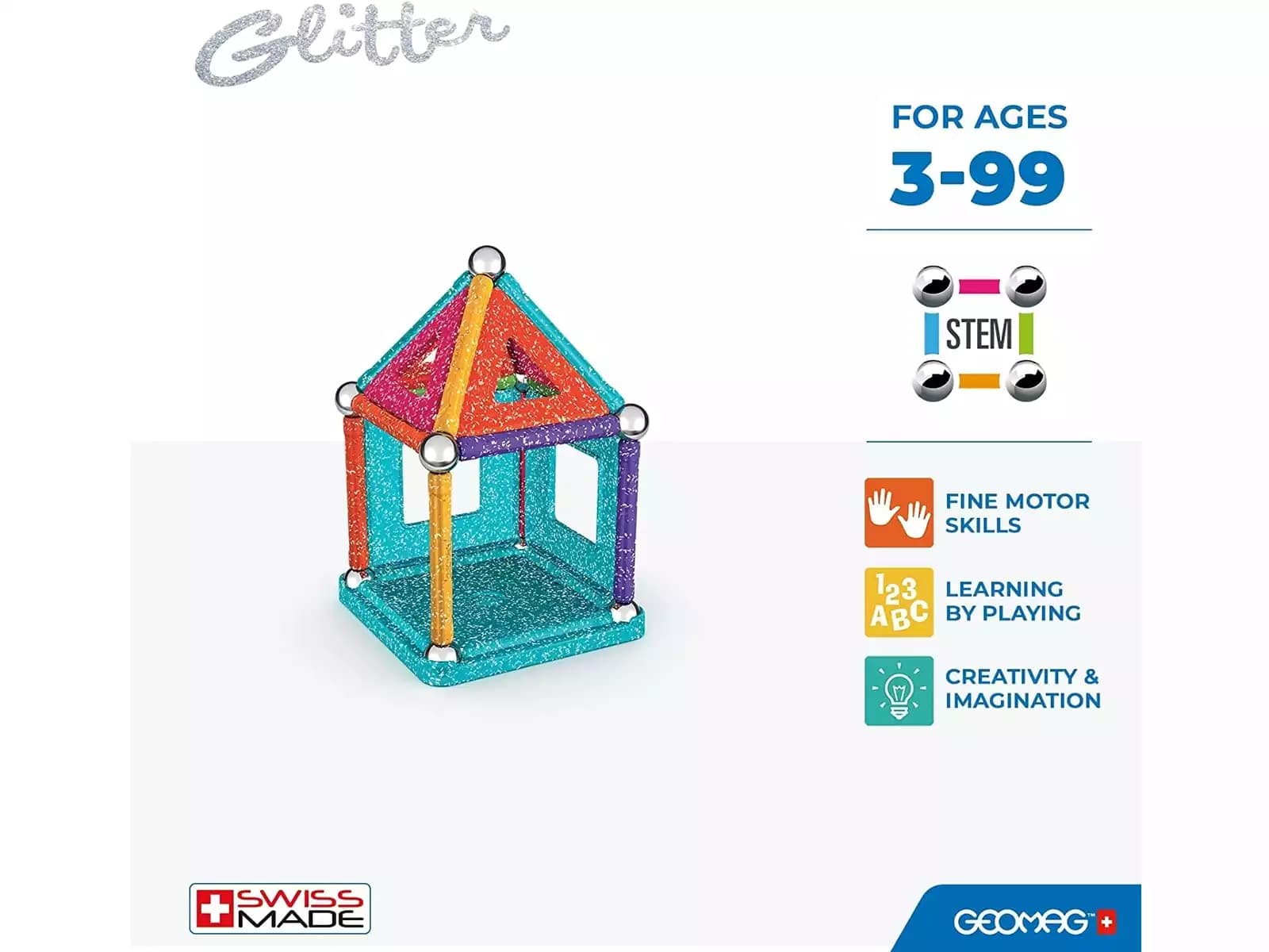 Магнитен конструктор Glitter Panels 535, 35 части