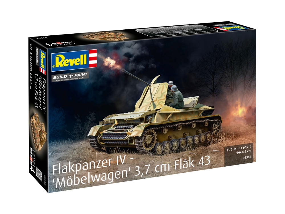 Μοντέλο συναρμολόγησης, Revell, Flakpanzer IV Möbelwagen 3.7cm Flak 43 Tank, 144 μέρη