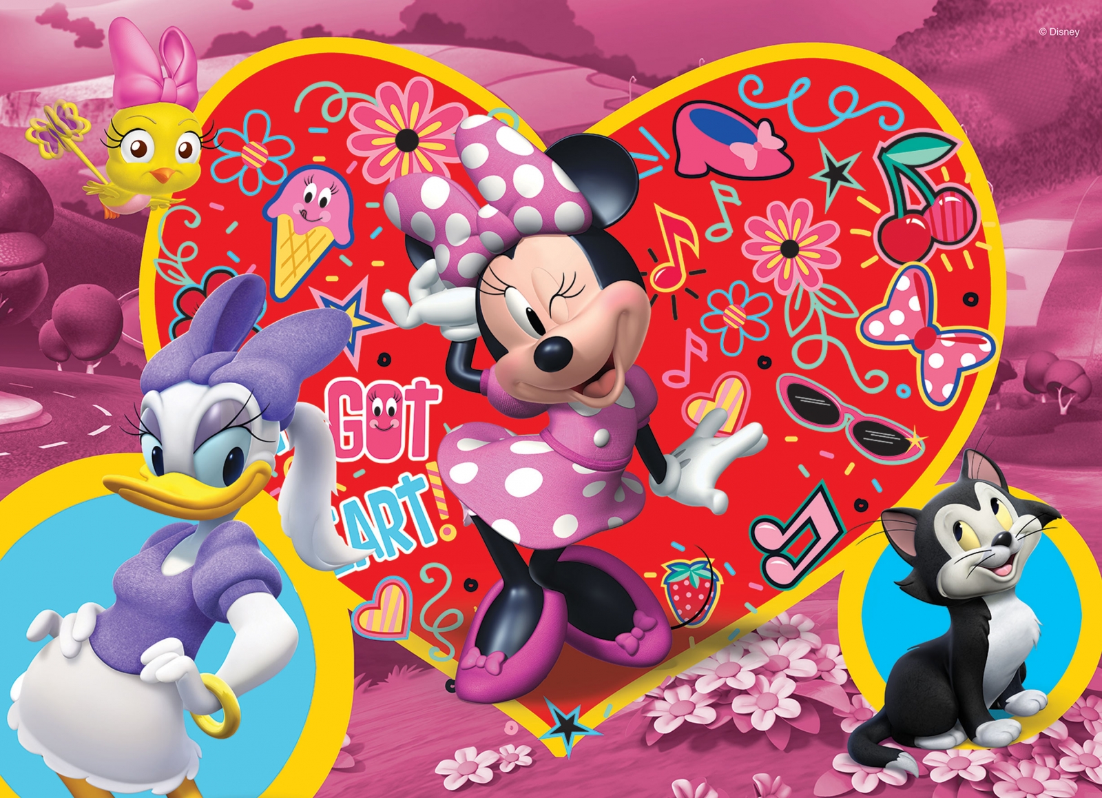 Παζλ, Lisciani, Minnie Mouse, Παζλ διπλής όψης 108 τεμαχίων