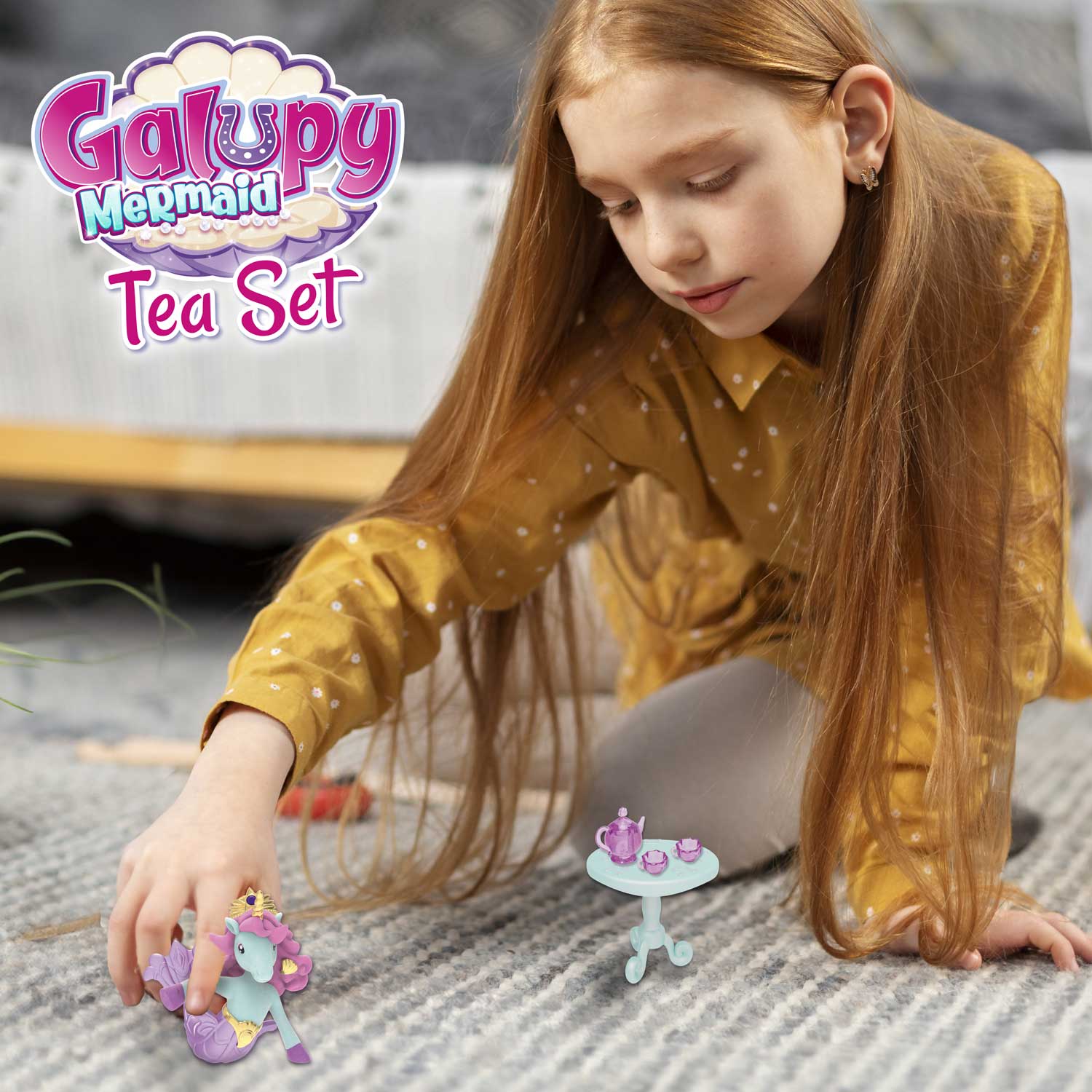 Комплект фигурки Galupy Русалка, Сервиз за чай, 5 части