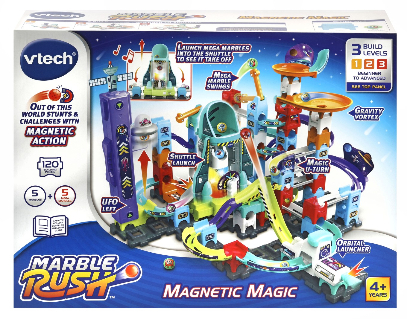 Комплект за игра Marble Rush, Магнитна магическа писта, 120 части