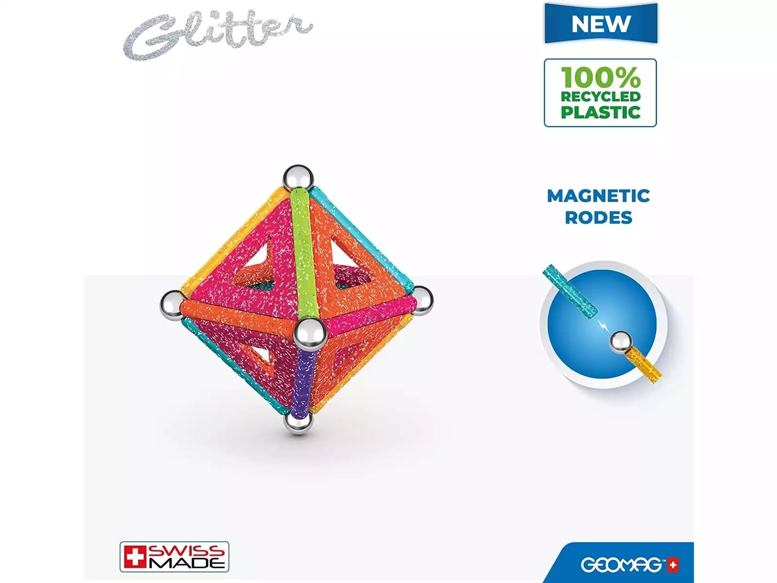 Магнитен конструктор Glitter Panels 535, 35 части