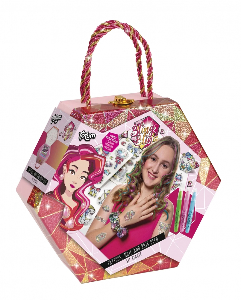 Creative Set, Totum, Hair Chalk and Glitter Tattoos, 8 τεμάχια