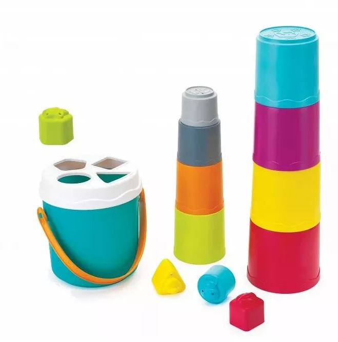 Σετ κάδων για τακτοποίηση και διαλογή, Infantino, B Kids, 14 τεμάχια