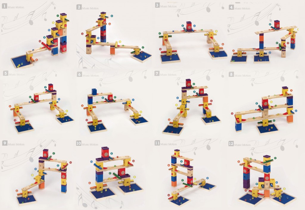 Σετ Ξύλινης πίστας, Hape Quadrilla, Musical Descent, 77 Τεμάχια