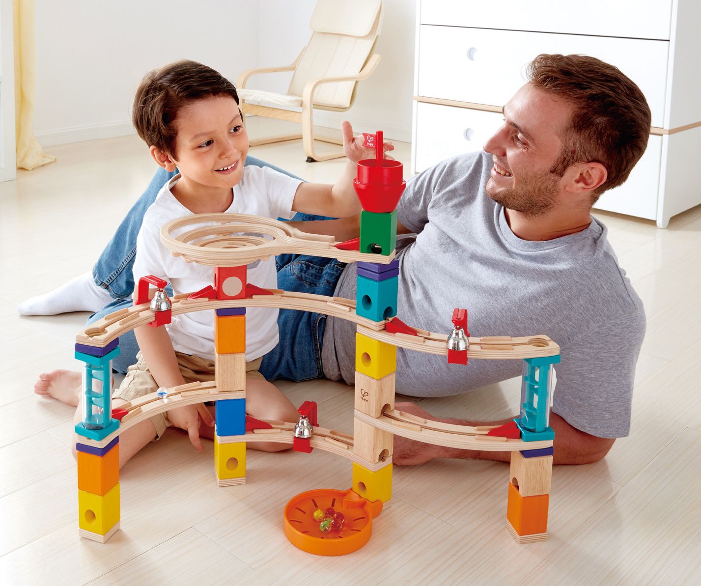 Комплект дървена писта, Hape Quadrilla, Бягство от замъка, 52 части
