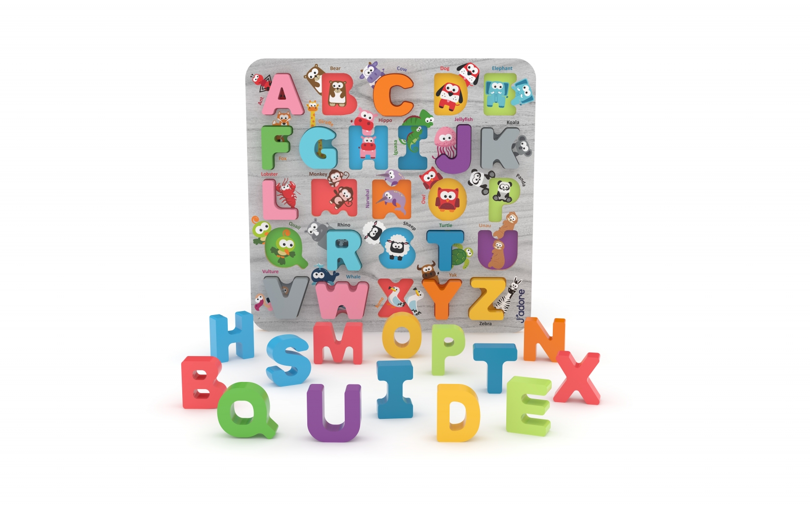 Ξύλινο παζλ, J′adore, γράμματα του αλφαβήτου