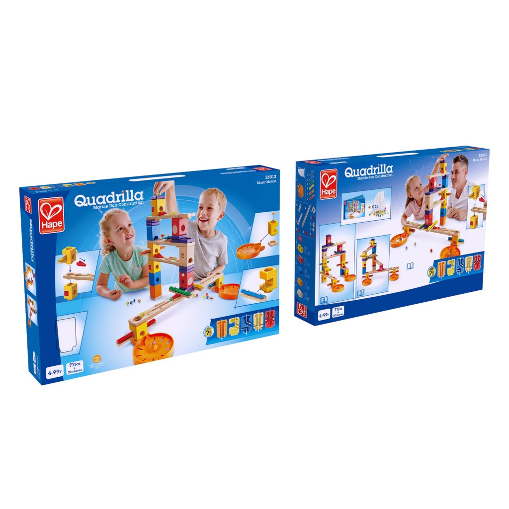 Σετ Ξύλινης πίστας, Hape Quadrilla, Musical Descent, 77 Τεμάχια