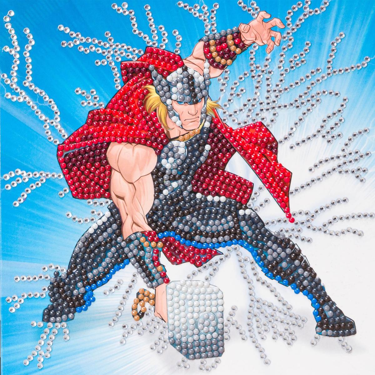 Σετ ευχετήριων καρτών ζωγραφικής Thor με διαμάντια, 18 x 18 cm