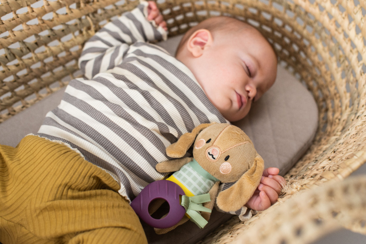 Βρεφική απαλή κουδουνίστρα Bunny Jenny, Brown