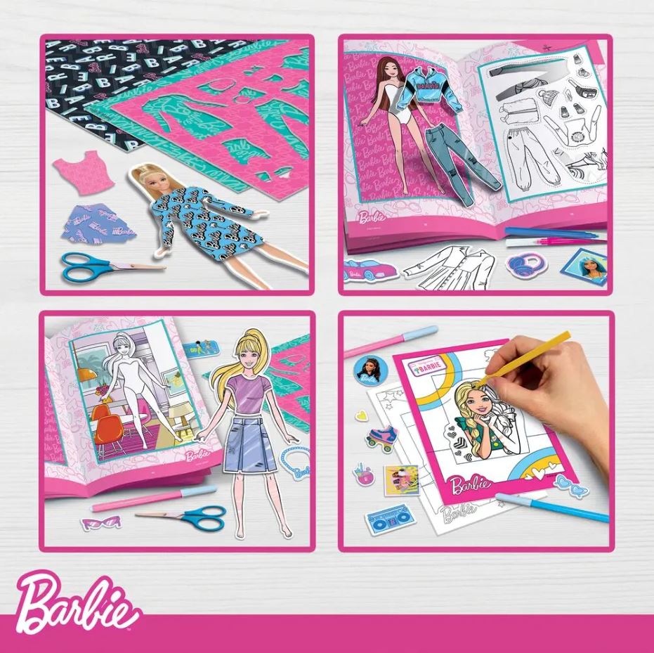 Σετ δημιουργικής δημιουργίας, Lisciani, Barbie, σακίδιο πλάτης 2 σε 1 με σετ σχεδίασης