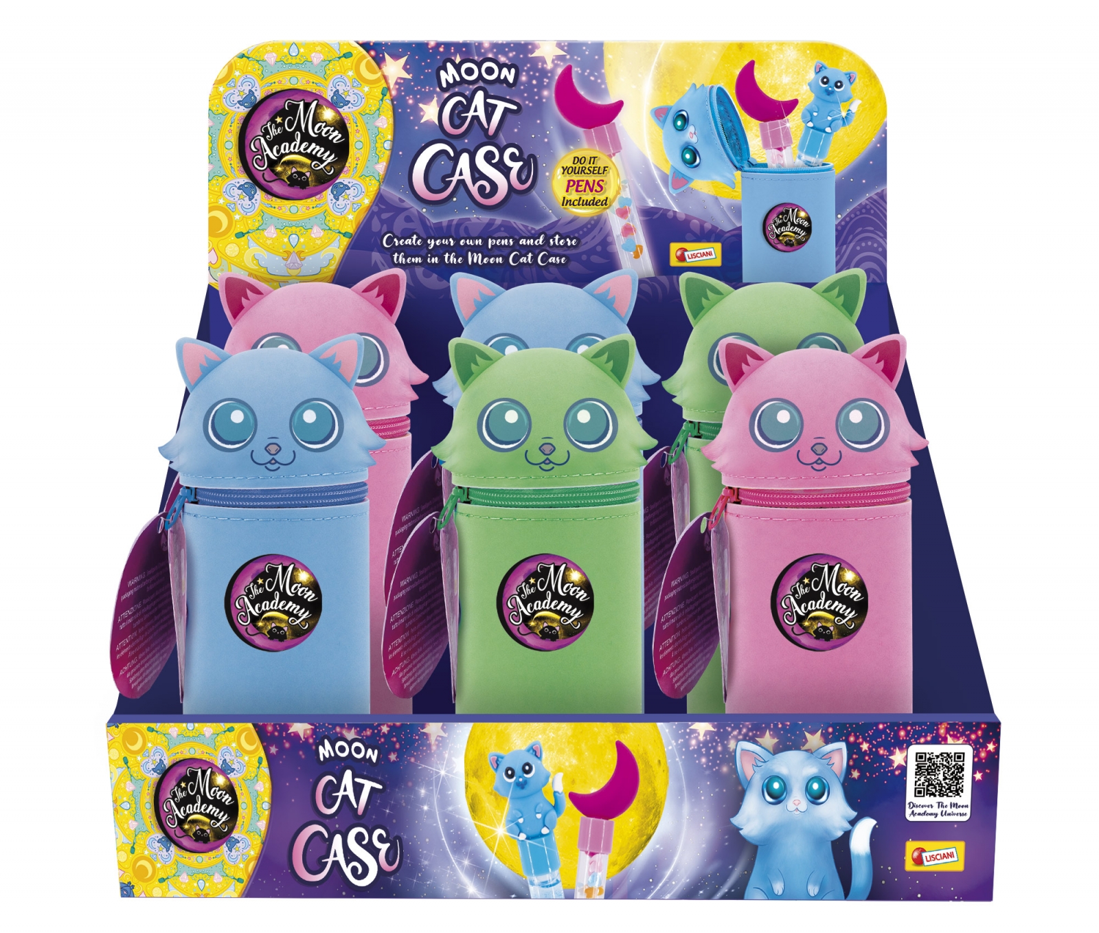 Creative kit, Lisciani, DIY χρωματιστά στυλό με θήκη γατούλας