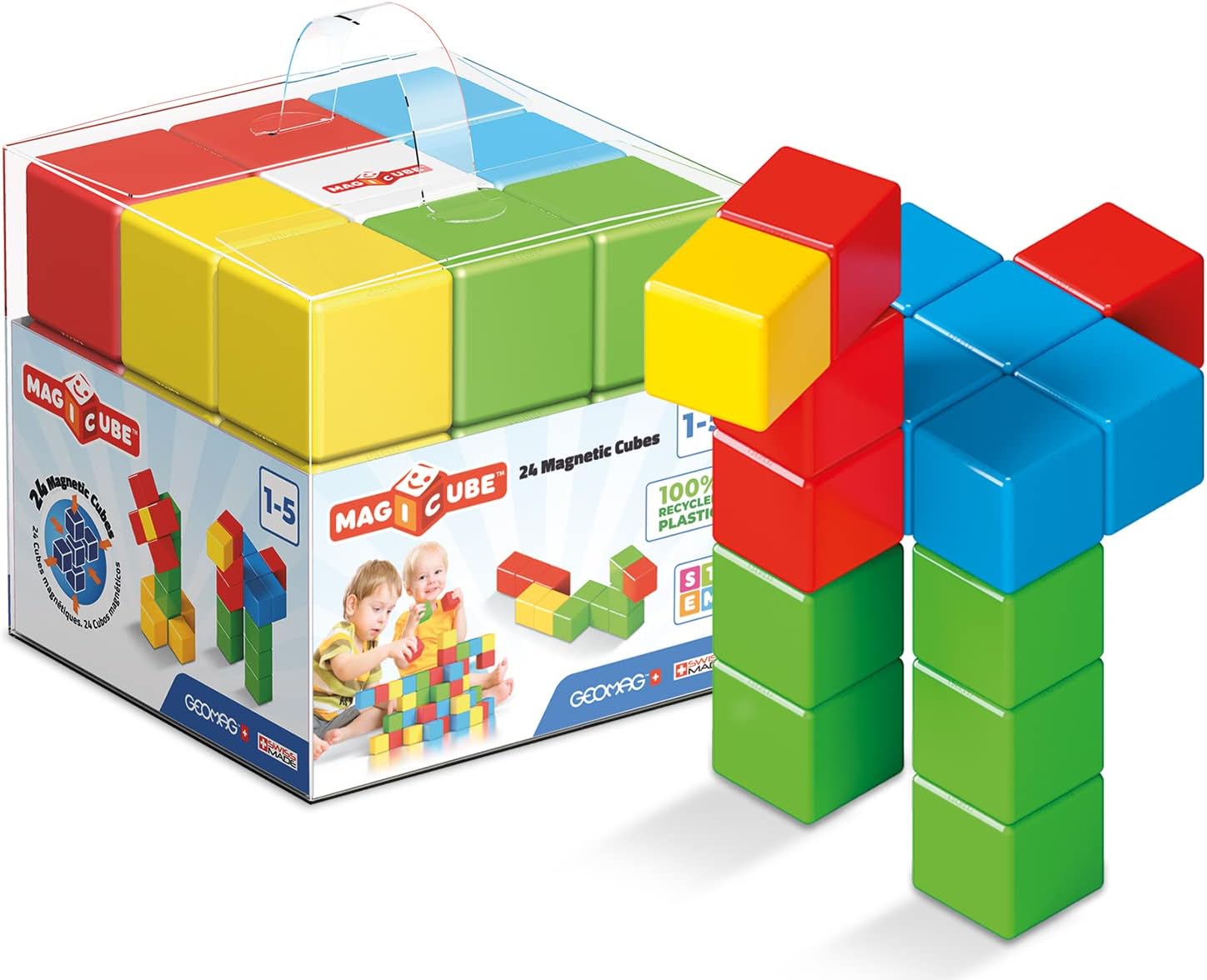 Магнитен конструктор Magicube, Full Color, 24 части
