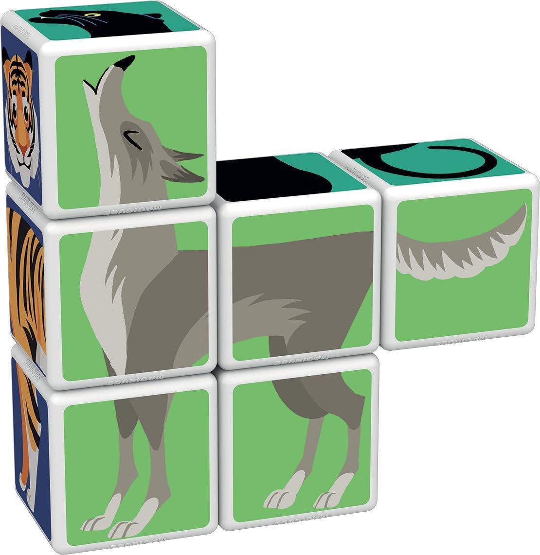Магнитен конструктор Magicube, Животни в джунглата и карти 145, 9 части
